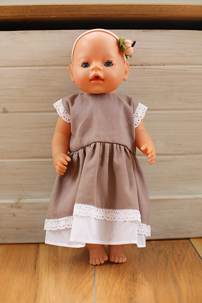 Кукольное платье цвета латте